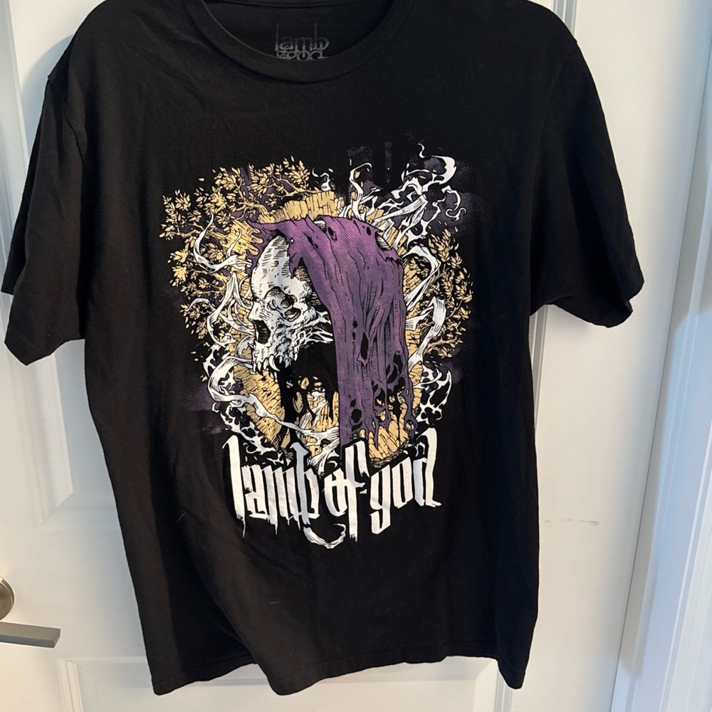 Lamb Of God Short Sleeve Black Logo T-Shirt Large